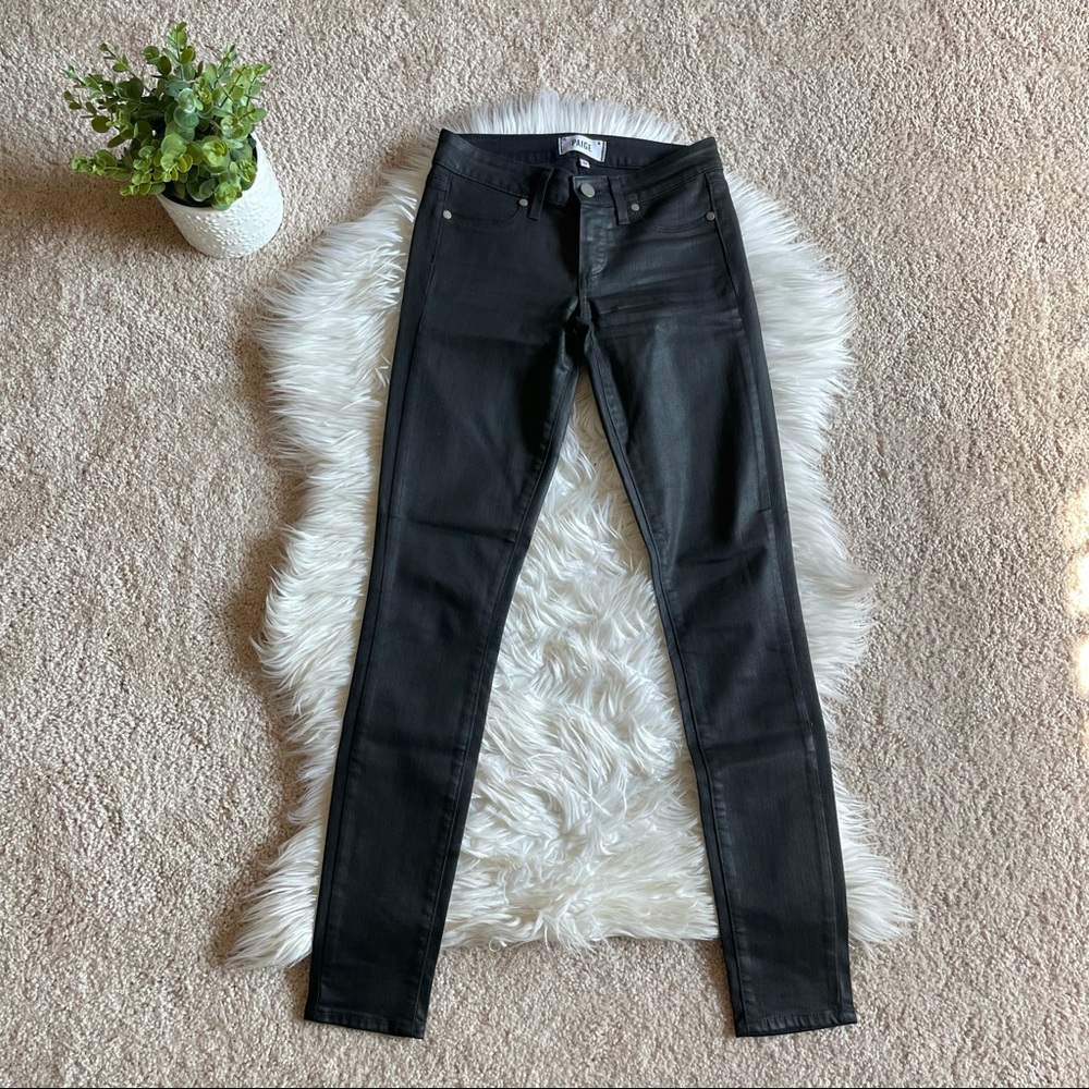 PAIGE Black Verdugo Ultra Skinny Waxed Jeans